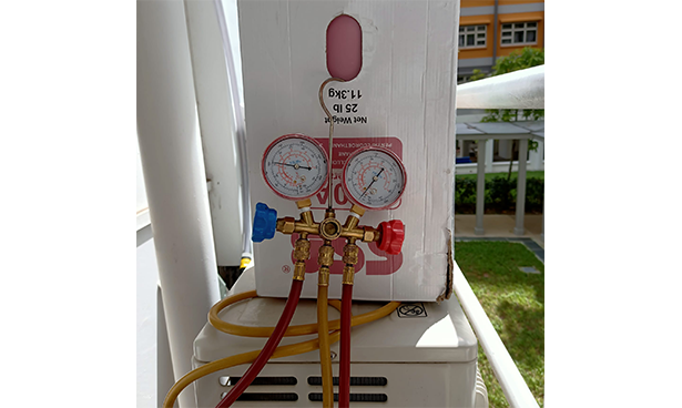 Refrigirant checking after aircon chemical wash