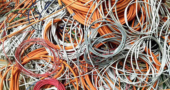 full frame shot tangled cables