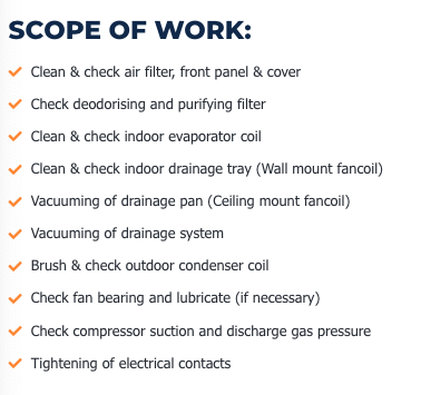 scope of work of aircon servicing in singapore 1