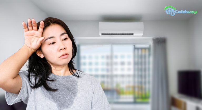 Woman-sweating-because-aircon-does-not-functioning